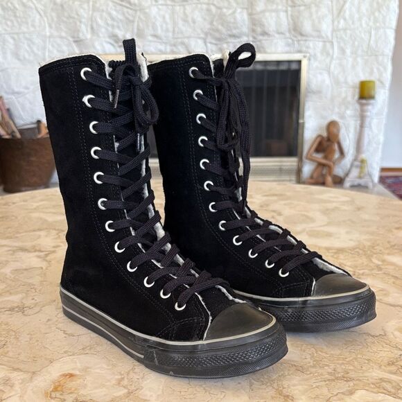 Underground England X-Hi Top Shearling Lined 12-Eyelet Trainers / Boots - Picture 2 of 13